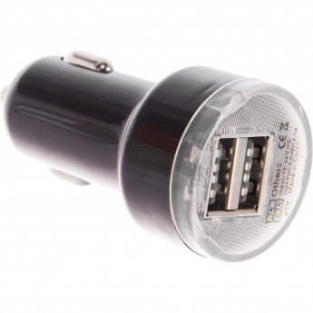 Автозарядка REXANT в прикуриватель 2хUSB с индикацией (АЗУ) (1000+2100 mA) черная
