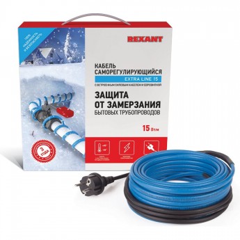 Кабель REXANT 15MSR-PB 25 м/375 Вт греющий саморегулирующийся Кабель REXANT 15MSR-PB 25 м/375 Вт греющий саморегулирующийся