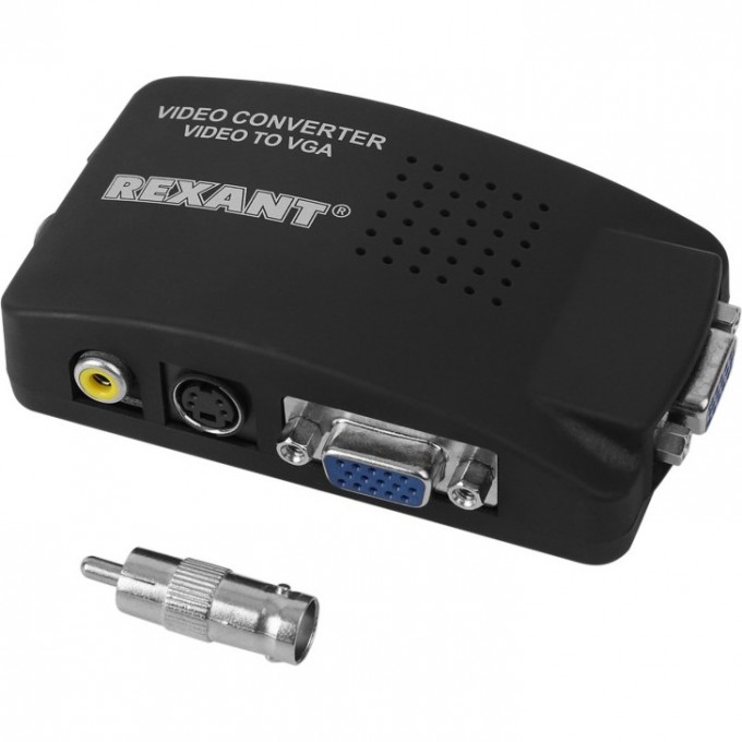 Конвертер REXANT BNC\RCA + S-video на VGA, пластик 17-6910 Конвертер REXANT BNC\RCA + S-video на VGA, пластик 17-6910
