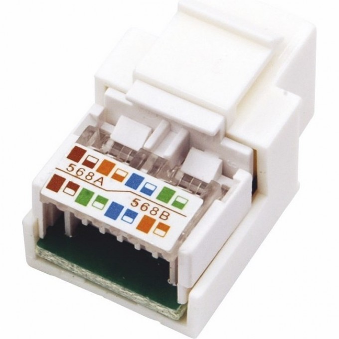 Модуль REXANT KEYSTONE JACK RJ-45(8P8C), UTP, CAT 5e, тип 180 градусов, белый 03-1011 Модуль REXANT KEYSTONE JACK RJ-45(8P8C), UTP, CAT 5e, тип 180 градусов, белый 03-1011