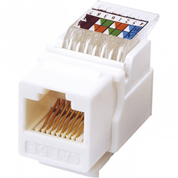 Модуль REXANT KEYSTONE JACK RJ-45(8P8C), UTP, CAT 5e, тип 180 градусов, самозажимной, белый 03-1012 Модуль REXANT KEYSTONE JACK RJ-45(8P8C), UTP, CAT 5e, тип 180 градусов, самозажимной, белый 03-1012