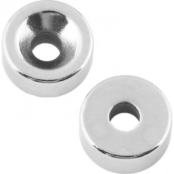 Неодимовый магнитный диск REXANT 15х5 мм с зенковкой 10х4,5 мм (упаковка 2 шт.) Неодимовый магнитный диск REXANT 15х5 мм с зенковкой 10х4,5 мм (упаковка 2 шт.)