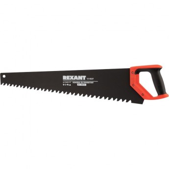 Ножовка по пенобетону REXANT 700 мм, защитное покрытие, твердосплавные напайки на зубья, двухкомпонентная рукоятка Ножовка по пенобетону REXANT 700 мм, защитное покрытие, твердосплавные напайки на зубья, двухкомпонентная рукоятка