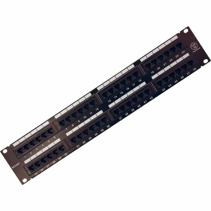 Патч-панель REXANT 19" 2U 48 портов RJ-45 UTP неэкранированная 04-0022 Патч-панель REXANT 19" 2U 48 портов RJ-45 UTP неэкранированная 04-0022