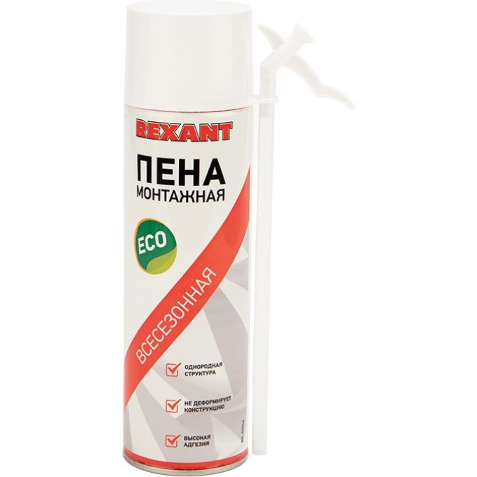 Пена монтажная REXANT ECO всесезонная с трубочкой 40 л 89-0906 Пена монтажная REXANT ECO всесезонная с трубочкой 40 л 89-0906