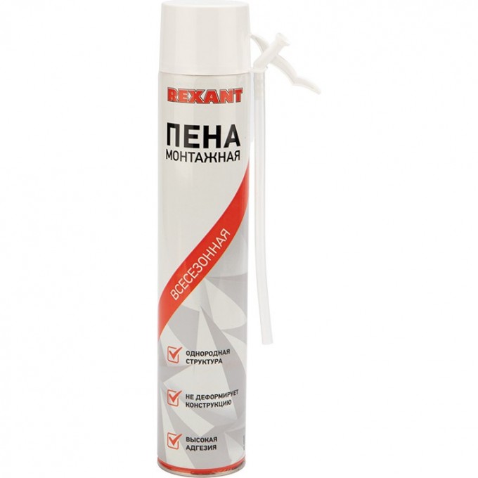 Пена монтажная REXANT всесезонная с трубочкой 50 л 89-0905 Пена монтажная REXANT всесезонная с трубочкой 50 л 89-0905
