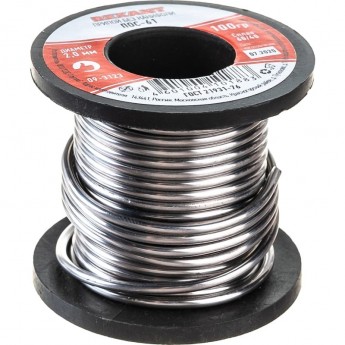 Припой без канифоли REXANT ПОС-61, 100 г, Ø2,0 мм, (олово 61%, свинец 39%), катушка Припой без канифоли REXANT ПОС-61, 100 г, Ø2,0 мм, (олово 61%, свинец 39%), катушка