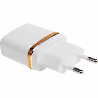 Сетевое зарядное устройство REXANT USB 5 V 2100 mA белое с золотой полоской Сетевое зарядное устройство REXANT USB 5 V 2100 mA белое с золотой полоской