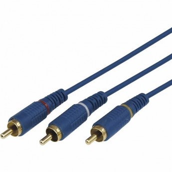 Шнур REXANT 3 RCA - 3 RCA, 1,5м, синий, Gold Шнур REXANT 3 RCA - 3 RCA, 1,5м, синий, Gold