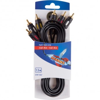 Шнур REXANT 3RCA - 3RCA, 1,5м, GOLD Шнур REXANT 3RCA - 3RCA, 1,5м, GOLD