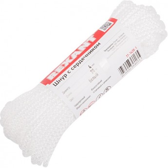 Шнур с сердечником REXANT 4 мм 20 м белый Шнур с сердечником REXANT 4 мм 20 м белый