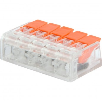 Универсальная компактная клемма REXANT СМК 221-415, 5-прoводная до 4,0 мм² (пакет 5 шт/уп) Универсальная компактная клемма REXANT СМК 221-415, 5-прoводная до 4,0 мм² (пакет 5 шт/уп)